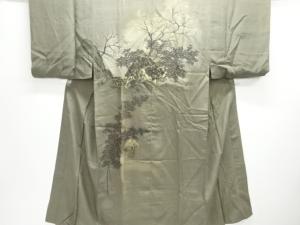 アンティーク　家屋風景模様男物長襦袢